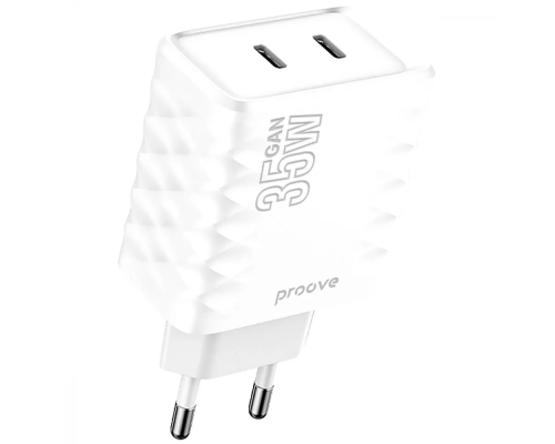 Зарядний пристрій Proove Speed Surge Gan 35W 2Type-C white PLS-00-00138617