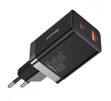 Зарядний пристрій Baseus Super Si Pro 30W 3A USB-A+USB-C (CCSUPP-E01) black PLS-00-00087934