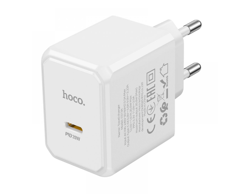 Зарядний пристрій Hoco CS13A 20W 3A 1USB-С white PLS-00-00123274