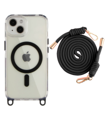 Чохол TPU+PC Lanyard with MagSafe iPhone 15 black PLS-00-00150089
