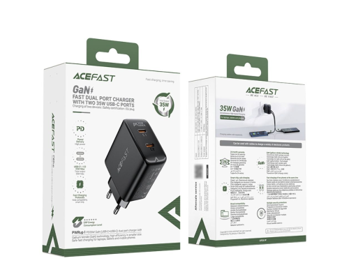 Зарядний пристрій Acefast A49 35W 3A 2USB-С black PLS-00-00124914