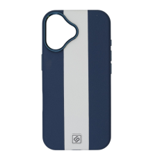 Чохол шкіряний Rally with Magnetic для iPhone 16 blue white PLS-00-00164610