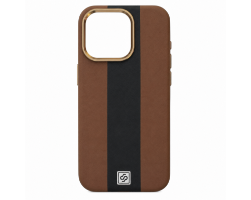 Чохол шкіряний Rally with Magnetic для iPhone 13 Pro Max brown black PLS-00-00164569