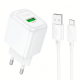 Зарядний пристрій Hoco CS52A 18W 3A 1USB-A з кабелем Micro USB white PLS-00-00145664