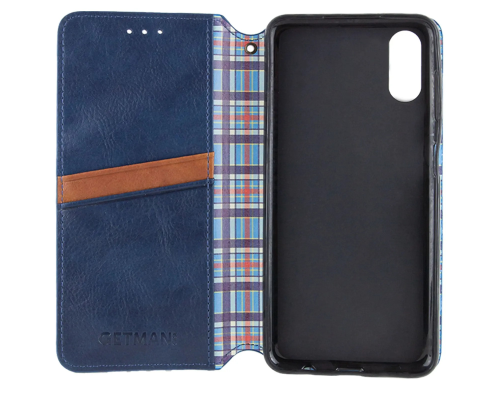 Чохол-книжка Leather Cubic для iPhone X (XS) blue PLS-00-00162741