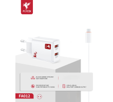 Зарядний пристрій FLYCDI FA-012 12W 2.4A 2USB-A з кабелем Type-C white PLS-00-00133879