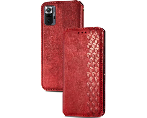 Чохол-книжка Leather Cubic Xiaomi Redmi Note 10 Pro red PLS-00-00163073