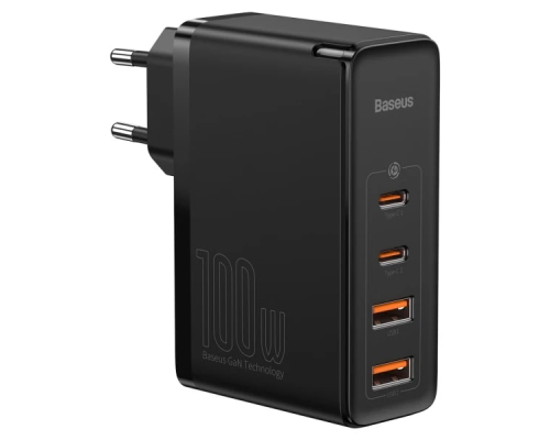 Зарядний пристрій Baseus GaN2 Pro 100W 5A 2USB-A+2USB-C black PLS-00-00088825