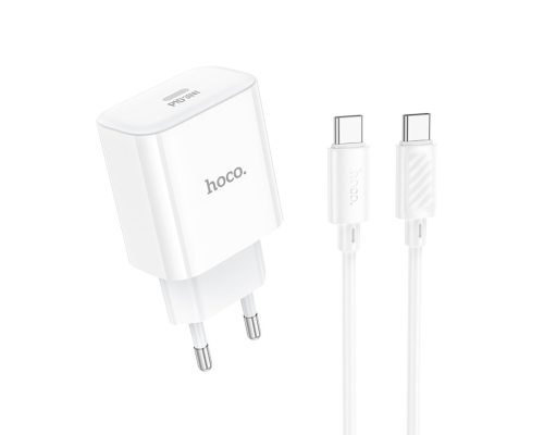 Зарядний пристрій Hoco C76A Pro 30W 3A USB-C з кабелем С-C white PLS-00-00145588