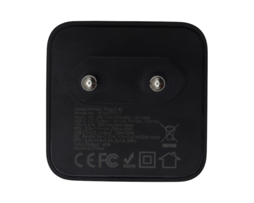 Зарядний пристрій Monoko MAC012 PD+QC3.0 40W 2USB-C black PLS-00-00121101