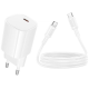 Зарядний пристрій Borofone BA103A 20W 3A USB-C з кабелем C-C white PLS-00-00169789