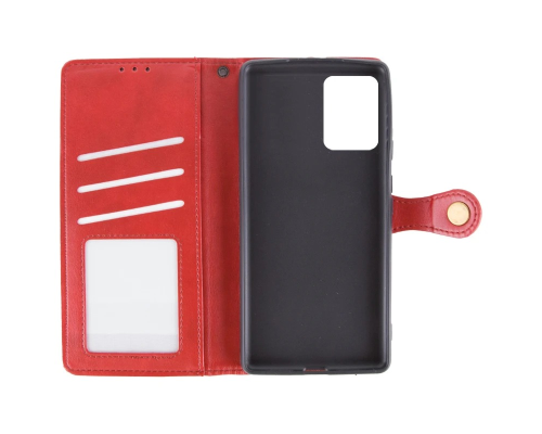 Чохол-книжка Leather GETMAN with card holder Motorola Moto E13 red PLS-00-00148155