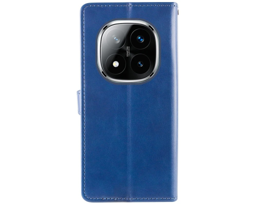Чохол-книжка Leather GETMAN with card holder Xiaomi Redmi Note 14 Pro 4G blue PLS-00-00148414