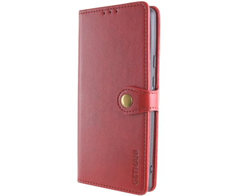 Чохол-книжка Leather GETMAN with card holder Motorola Moto E13 red PLS-00-00148155