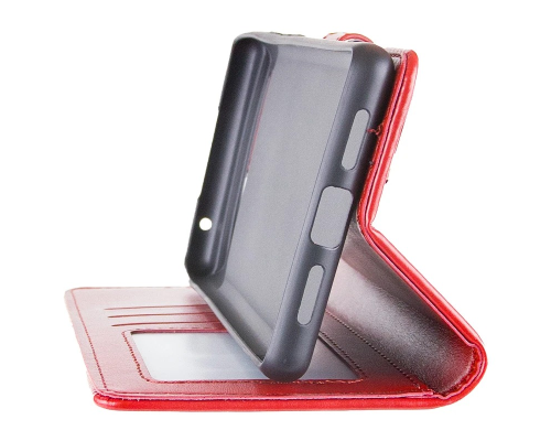 Чохол-книжка Leather GETMAN with card holder Motorola Moto E13 red PLS-00-00148155