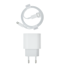 Зарядний пристрій Apple 20W 1USB-C з кабелем Lightning (NO LOGO) white PLS-00-00114810