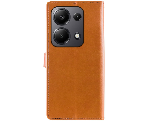 Чохол-книжка Leather GETMAN with card holder Xiaomi Redmi Note 13 4G brown PLS-00-00129059
