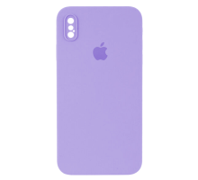 Чохол Silicone Case Квадратні Борти Full Camera iPhone XS Max light purple PLS-00-00107586