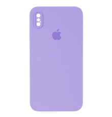 Чохол Silicone Case Квадратні Борти Full Camera iPhone XS Max light purple PLS-00-00107586