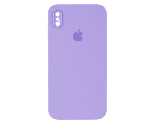 Чохол Silicone Case Квадратні Борти Full Camera iPhone XS Max light purple PLS-00-00107586
