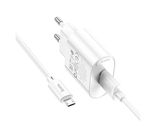 Зарядний пристрій Hoco C109A 10.5W 2.1A USB-A з кабелем Micro USB white PLS-00-00149131
