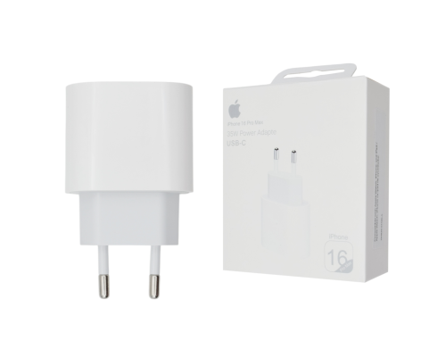 Зарядний пристрій Apple iPhone 16 Pro Max 35W 1USB-C (Original China) white PLS-00-00142011