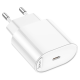 Зарядний пристрій Hoco C109A 20W 3A USB-C white PLS-00-00149686