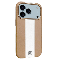 Чохол шкіряний Rally with Magnetic для iPhone 17 Pro Max beige white PLS-00-00160027