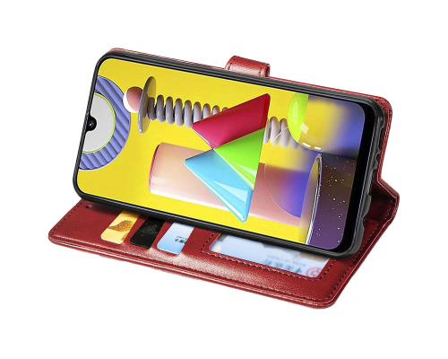 Чохол-книжка Leather GETMAN with card holder Xiaomi Redmi Note 8 Pro red PLS-00-00129175