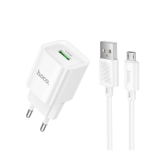 Зарядний пристрій Hoco C145A 18W 3A 1USB-A з кабелем Micro USB white PLS-00-00141175