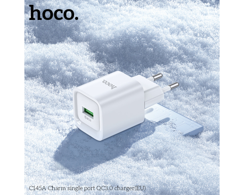 Зарядний пристрій Hoco C145A 18W 3A 1USB-A white PLS-00-00141173