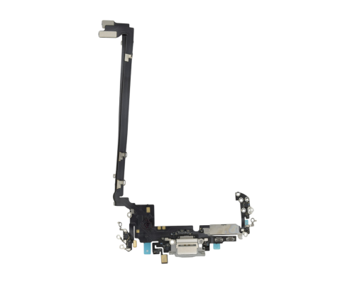 Шлейф для iPhone 17 Pro Max з роз'ємом зарядки US silver (OEM) PLS-00-00152699