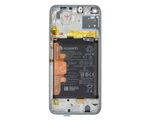 Дисплей Huawei P40 lite з сенсором та рамкою silver (Original) PLS-00-00128460