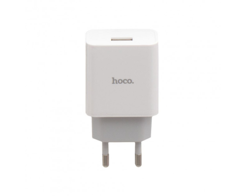 Зарядний пристрій Hoco C81A 10.5W 2.1A 1USB-A з кабелем Type-C white PLS-00-00051441