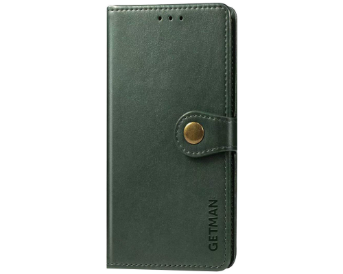 Чохол-книжка Leather GETMAN with card holder Xiaomi Redmi Note 10 Pro green PLS-00-00086249