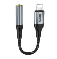 Перехідник Hoco LS36A iP to AUX 3.5mm (Female) 12cm Сірий ma38353_3668370