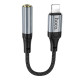 Перехідник Hoco LS36A iP to AUX 3.5mm (Female) 12cm Сірий ma38353_3668370