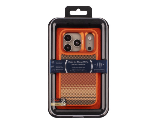 Чохол Kajsa Resort Collection Gradient Stripe with MagSafe для iPhone 17 Pro Orange Plus B-Ring ma95867_249672 2020000507451