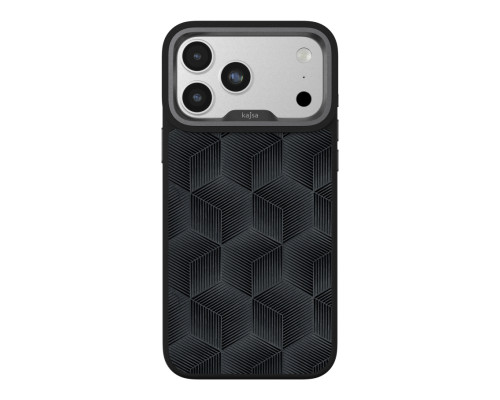 Чохол Kajsa Splendid Collection 3D Cube Pattern with MagSafe для iPhone 17 Pro Max Black O-Ring ma240162_634081 4894505241565