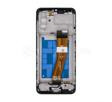 Дисплей (LCD) для Samsung Galaxy A03s/A037 (2021) 160.5x72 (жовтий шлейф) з тачскріном та рамкою black Original Quality TPS-2710000271048