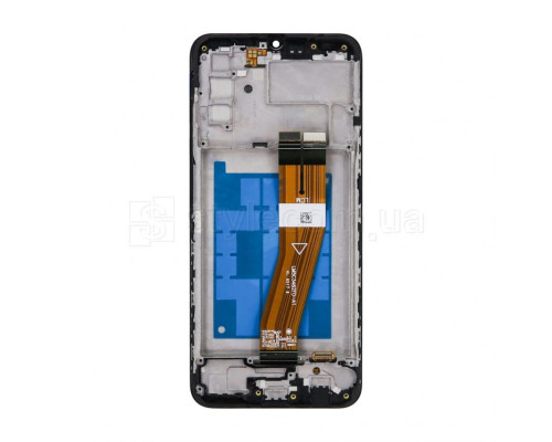 Дисплей (LCD) для Samsung Galaxy A03s/A037 (2021) 160.5x72 (жовтий шлейф) з тачскріном та рамкою black Original Quality TPS-2710000271048