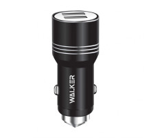 Автомобільний зарядний пристрій (адаптер) WALKER WCR-21 2USB 1.0А/2.4A black
