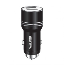 Автомобільний зарядний пристрій (адаптер) WALKER WCR-21 2USB 1.0А / 2.4A black