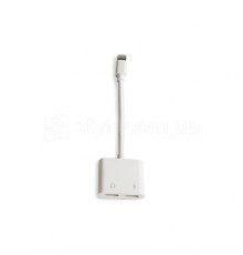 Перехідник GL-033 для Apple iPhone 2в1 навушник - зарядка