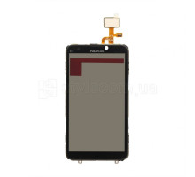 Тачскрін (сенсор) для Nokia E7-00 з рамкою black Original Quality