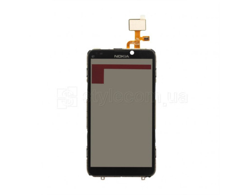 Тачскрін (сенсор) для Nokia E7-00 з рамкою black Original Quality