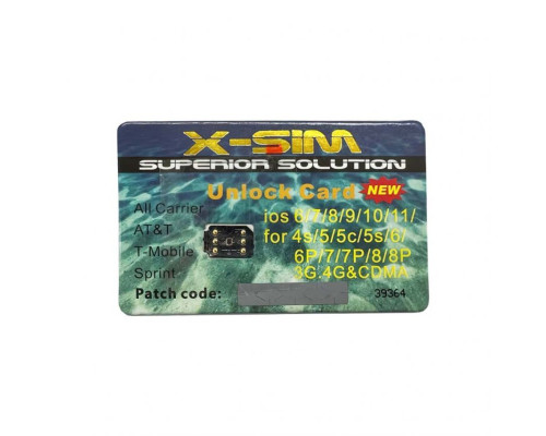 X-Sim для активації та розблокування iPhone (для версій: 4s/5/5c/5s/6/6 Plus/CDMA/ IOS: 6/7/8/9) High Quality TPS-2702065500003