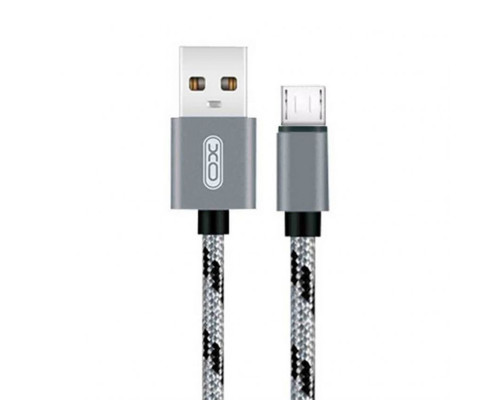 Кабель USB XO NB10 Micro Quick Charge 2.4A grey