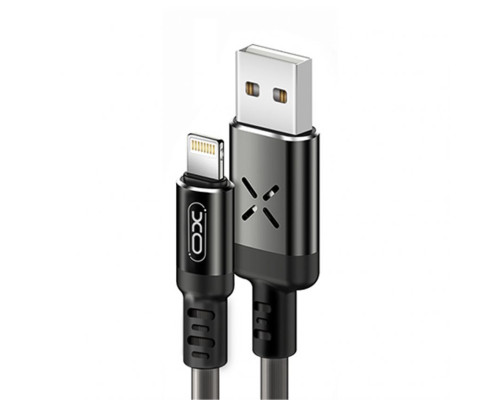 Кабель USB XO NB108 Lightning Quick Charge 2.1A black/grey