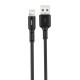 Кабель USB XO NB112 Lightning Quick Charge 3A black TPS-2710000181743